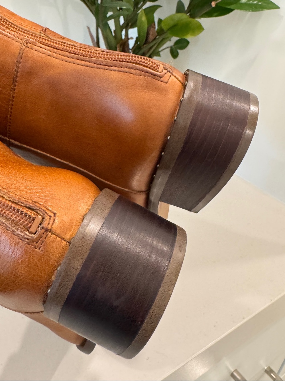 Franco Sarto Women's Wide-Calf Tall Leather Riding Boots - Cognac Brown Size 10 - Picture 9 of 13